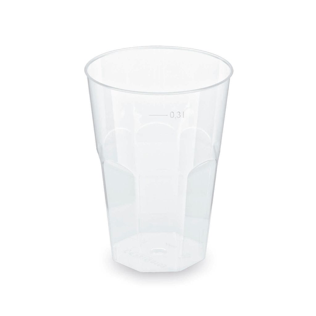 60x Mehrwegbecher Cocktail transparent PP Eichstrich 0,3 l  Produktbild 