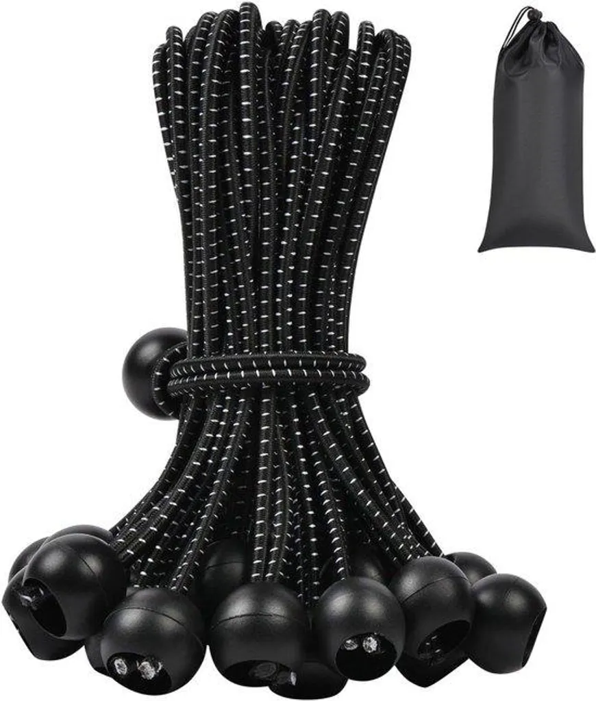 Sandows à boule élastiques pour fixation de bâche et tonnelle, 50 unités