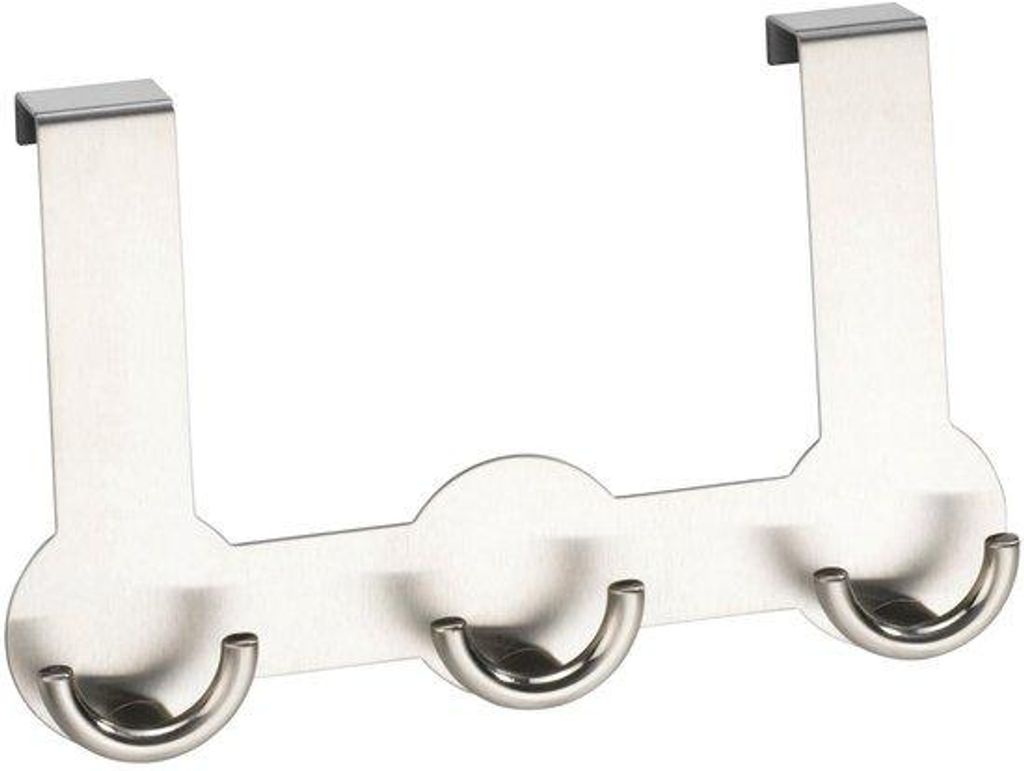 Elegante Türhaken mit 6 Haken für Jacken und Handtücher silber matt