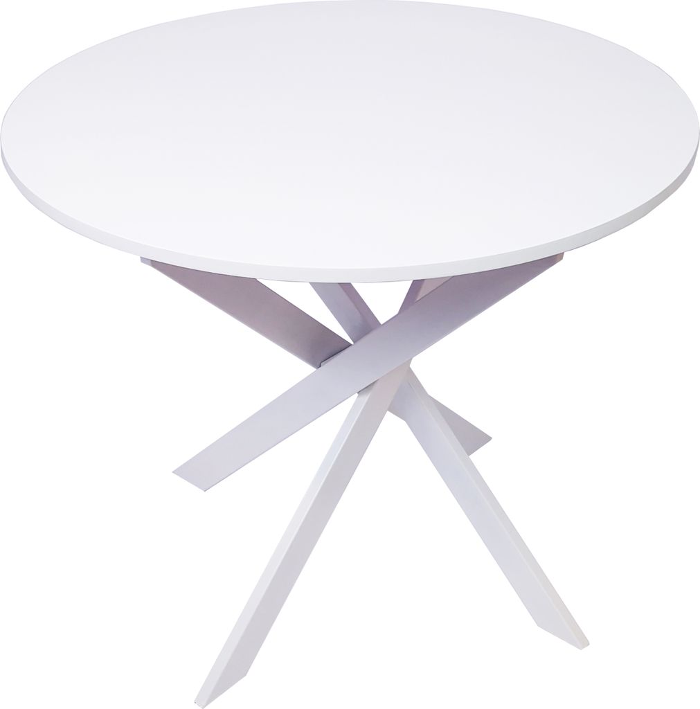 ZEN Tavolo da pranzo rotondo, 90x90x77cm, Colore Bianco Immagine del prodotto 