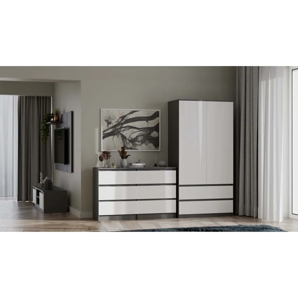 Optimisez votre espace avec la commode large TAAVI gain de place 6 tiroirs - 4