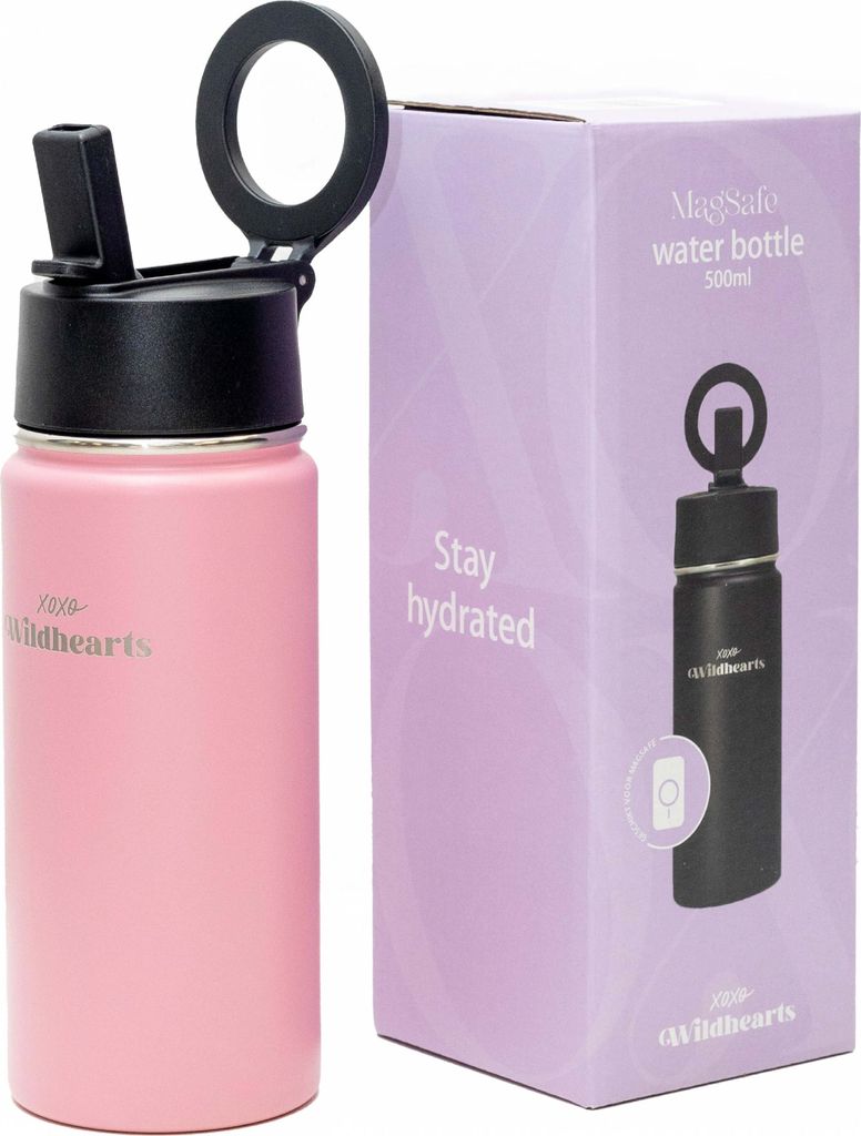 Water Bottle with MagSafe Ring - 500ml - 16oz (Pink)