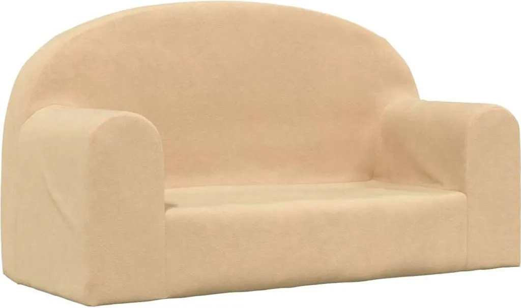 Divano per Bambini 2 Posti Crema | Morbido Peluche di Alta Qualità