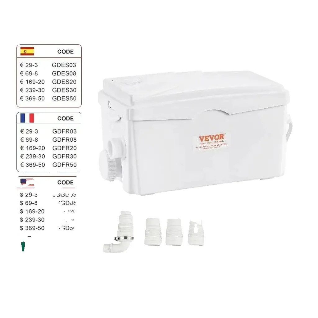 Broyeur sanitaire silencieux 350W avec pompe de relevage intégrée