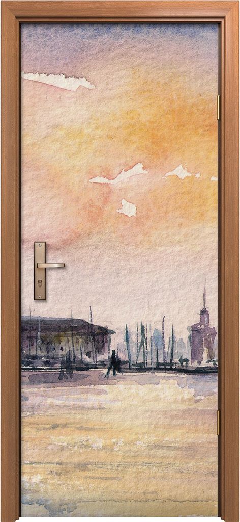 Türposter 80x200 cm Türaufkleber Türtapete Türfolie Klebefolie Venedig Italien bei Sonnenuntergang