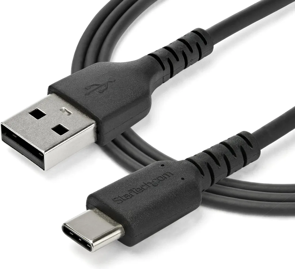 StarTech.com Cavo di Ricarica USB-A a USB-C da 2m - Resistente Cavetto USB-C di Ricarica Veloce e Sync da USB 2.0 a USB Type C 3A - Rivestimento in TPE e Fibra Aramidica M/M Nero - Samsung S10, Ipad Pro, Pixel - 4