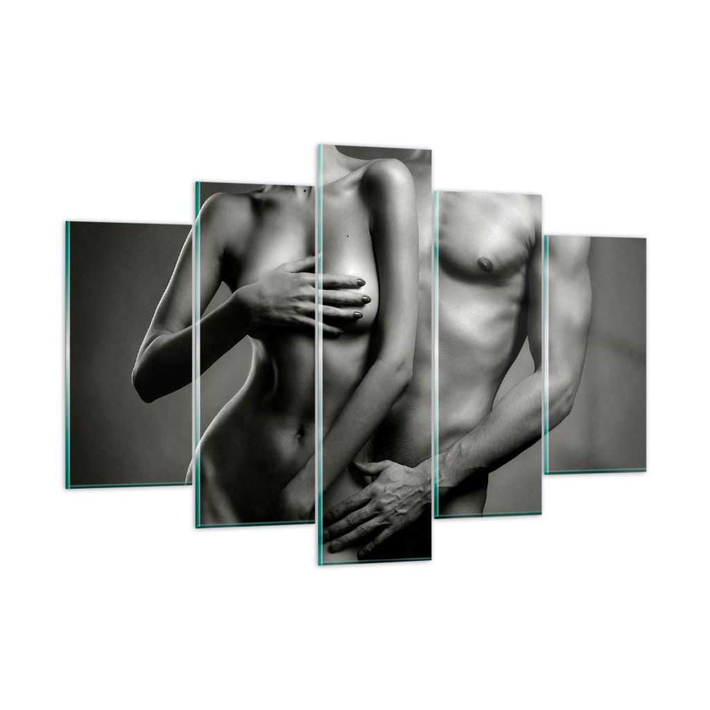 Bilder auf glas - Frau Mann Nackt Paar - 150x100cm - Glasbilder - Wandbilder - Kunstdruck - zum Aufhängen bereit - Wanddekoration aus Glas - Glas ...