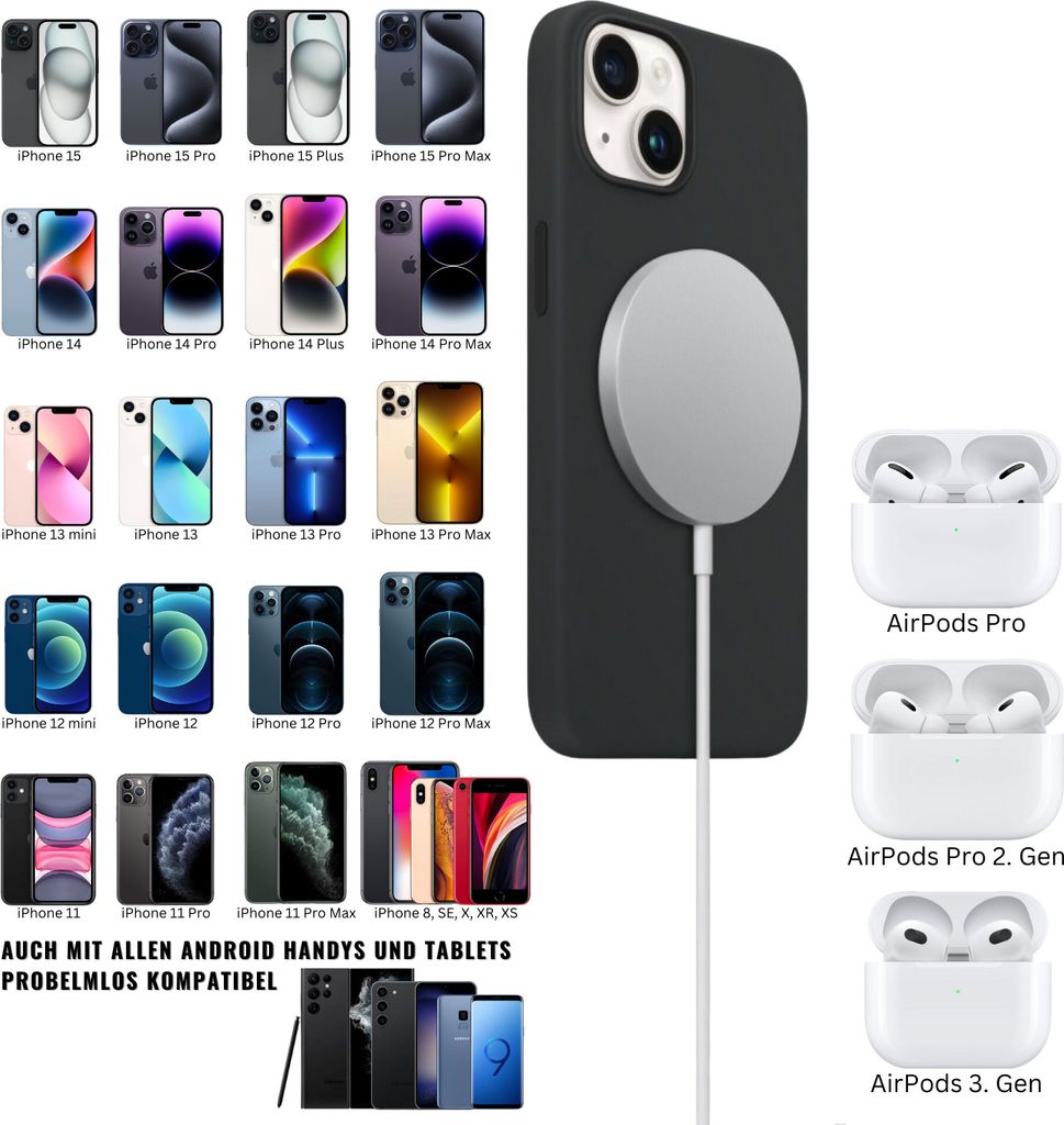 MagSafe Ladegerät | für Apple iPhone 15 14 13 12 11 Pro Max Produktbild 5
