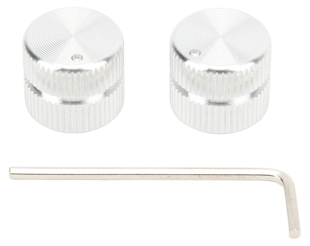 2 Stück Gitarren-Panelknöpfe mit Sechskantschlüssel, Metallknöpfe als Ersatz für E-Gitarrenzubehör