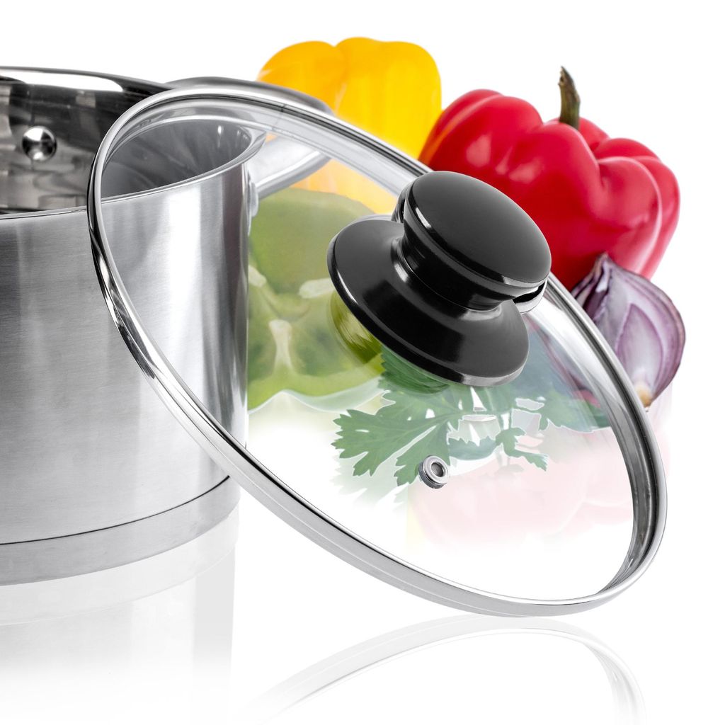 Couvercle De Casserole Universel En Verre 30 Cm - Poignée Noire Mat Résistante à La Chaleur