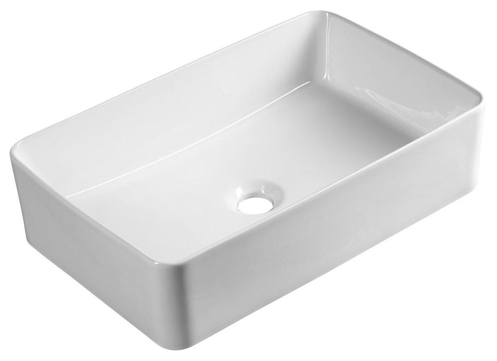 Aqualine Keramik-Waschbecken zum Aufsetzen, 54x33cm, Weiß
