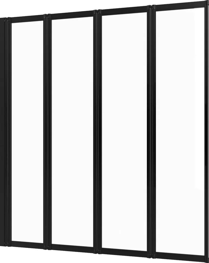 Pare-baignoire pivotant anti-éclaboussures 4 volets noirs TETRA