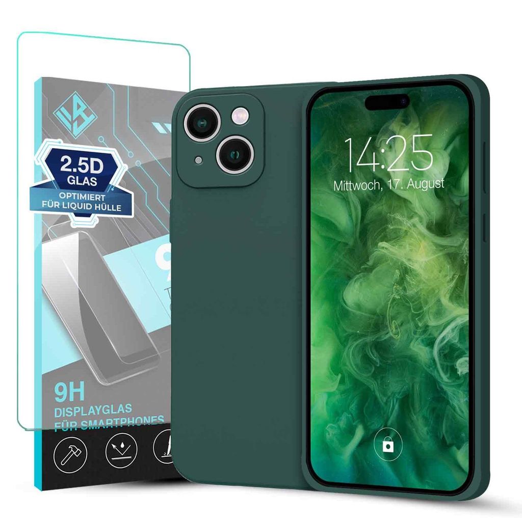 Hülle für Apple iPhone 15 mit 9H Displayglas Displayschutz Produktbild 