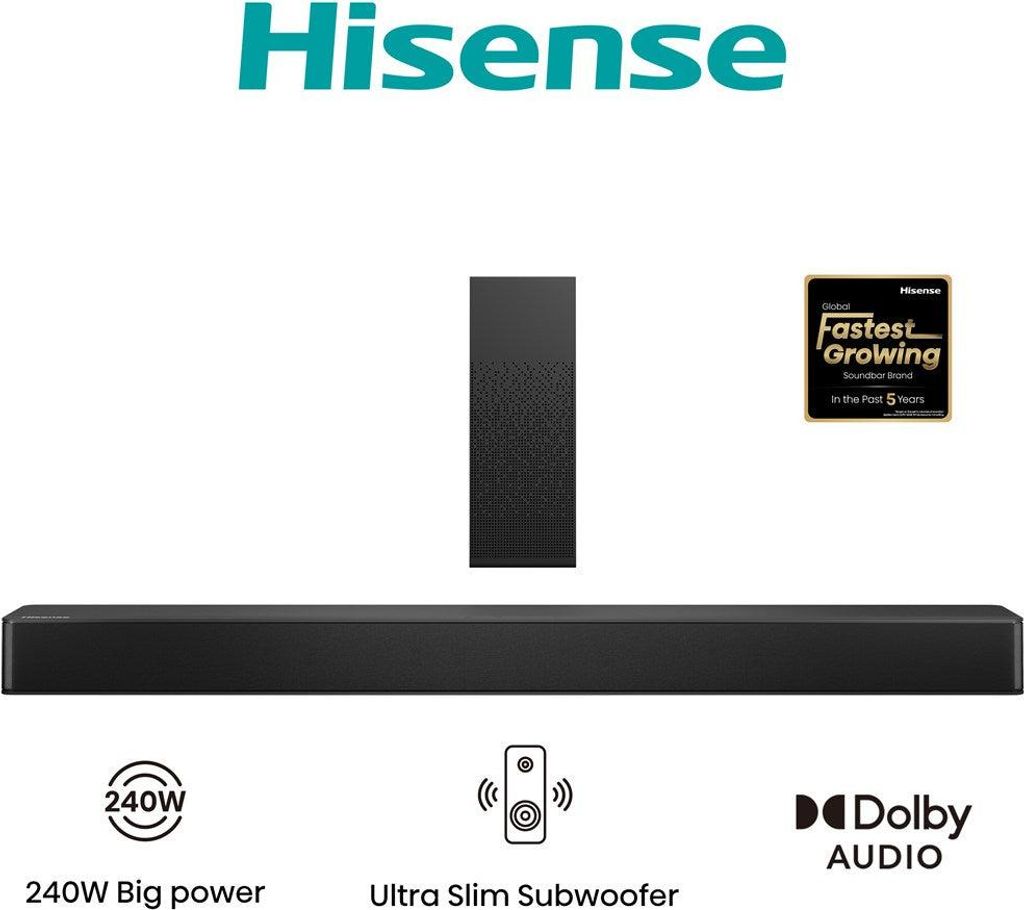 Hisense HS2100, 2.1 kan., 240 W, Dźwięk Dolby, Film, Zdjęcie produktu 