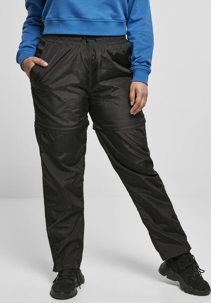 Urban Classics TB4079 | Ladies Shiny Crinkle Nylon Zip Pants Jogginghose Damen - Farbe: Black - Größe: 5XL