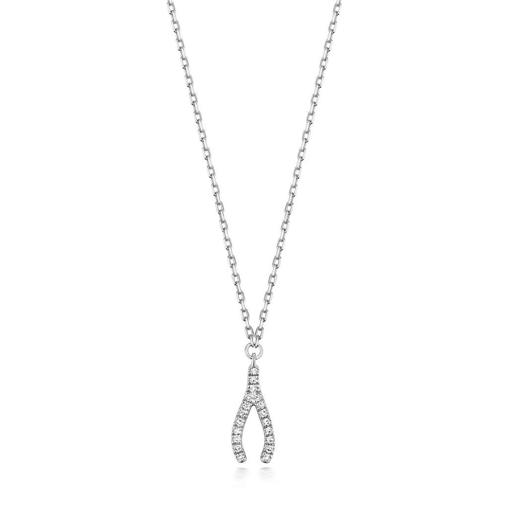 Collier Femme Or Blanc 375/1000 et Diamant Brillant H-I1 46cm TRS28032