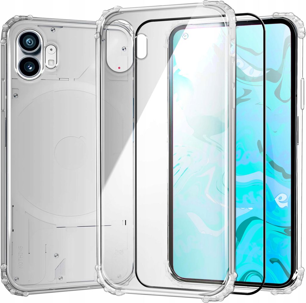Schutzhülle Klar für NOTHING PHONE 1 hülle hüllen Transparent Slim Cover Clear Case Durchsichtig Bumper + Schutzfolie Glas