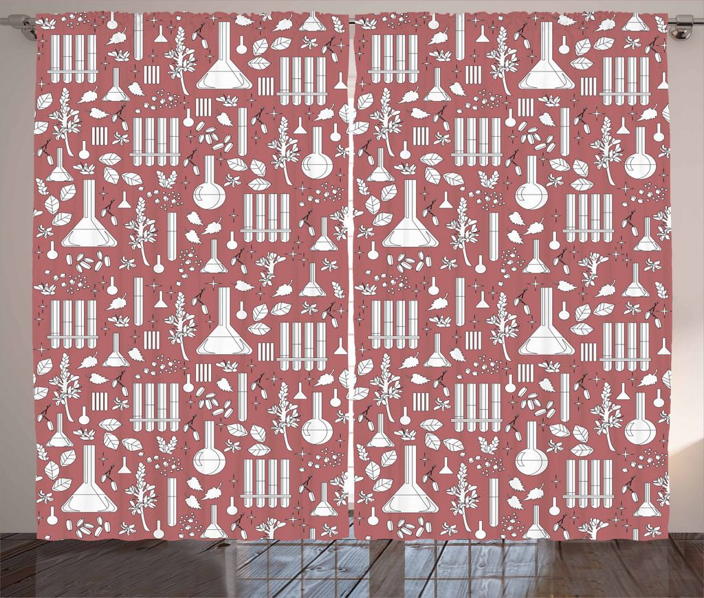 ABAKUHAUS Apotheker Rustikaler Vorhang, Fantasy-Alchemie, Wohnzimmer Universalband Gardinen mit Schlaufen und Haken, 280 x 225 cm, Getrocknete Rose...
