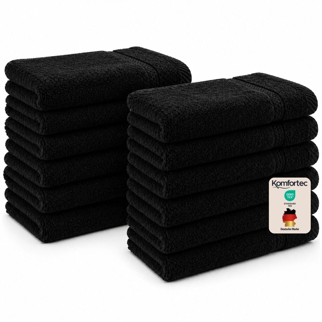 Komfortec 12er Gästehandtücher Set 30x50 cm, 100% Produktbild 