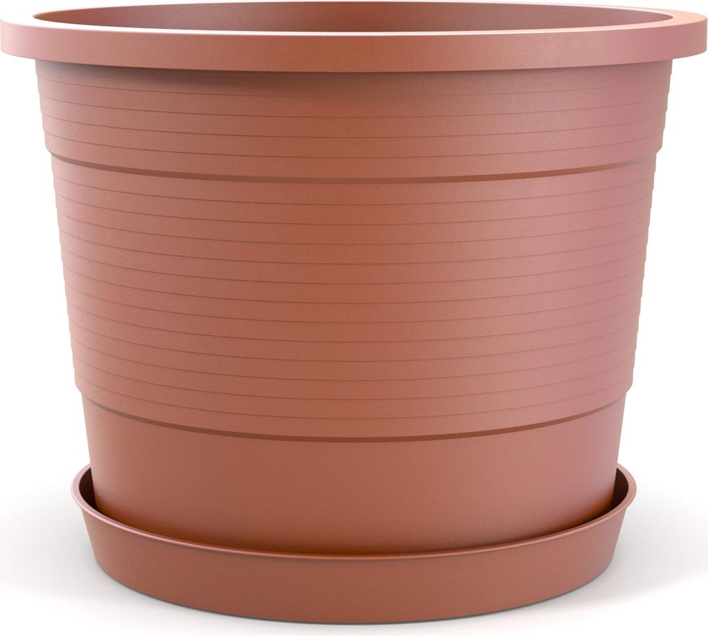 Plastard Blumentopf Terra Ø 46 cm mit Untersetzer Produktbild 