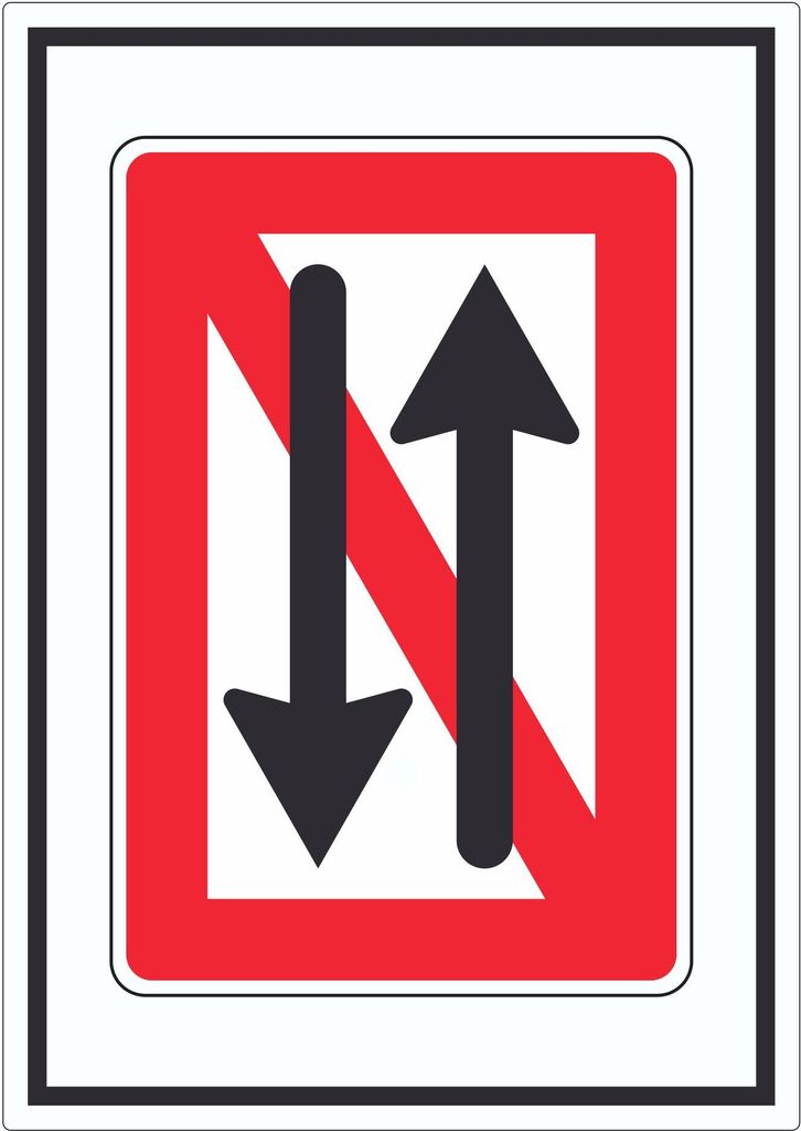 Begegnen und überholen verboten Symbol Aufkleber A8 (52x74mm)