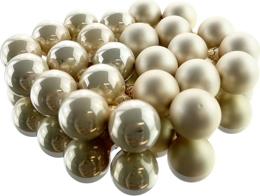 Weihnachts-Micro-Kugeln Pearl beige Ø 2,5 cm aus Glas - Produktbild 