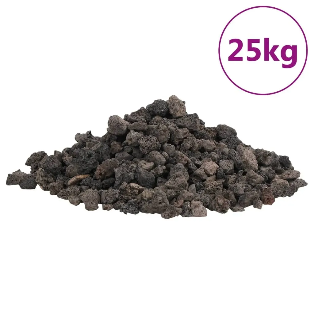 Lava Nera per Giardino 25 kg 10-20mm - Pacciamatura Vulcanica Anti-Erbacce