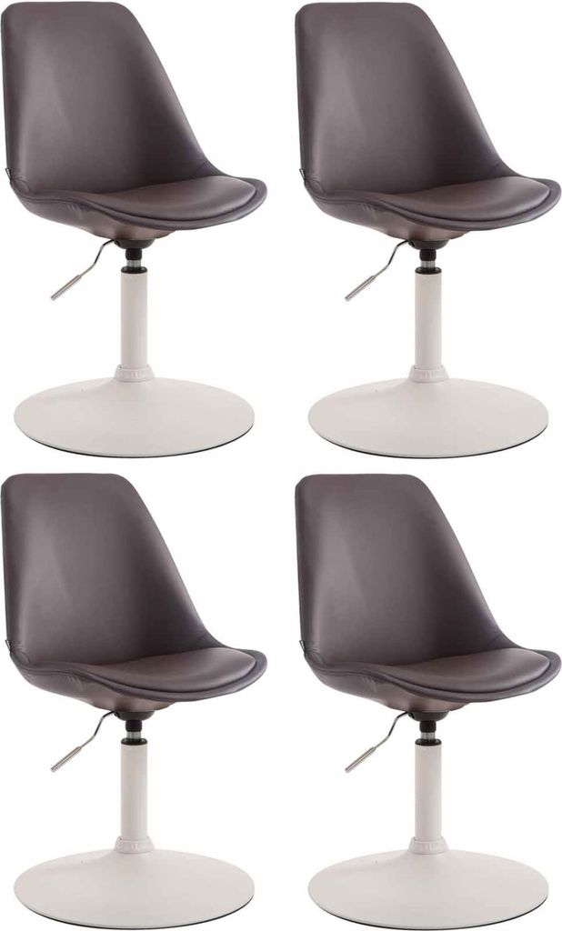 4er Set Esszimmerstühle HLO-CP15 Kunstleder braun