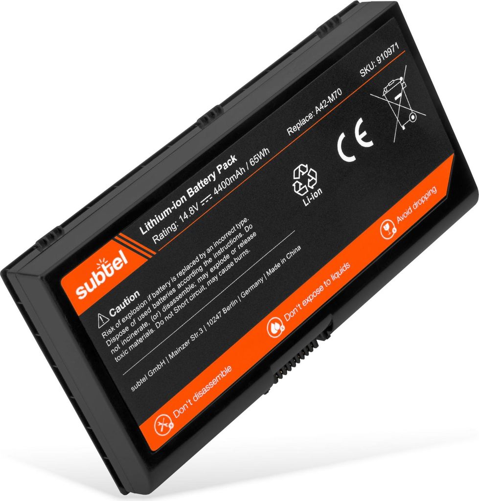 subtel 1x Akku für Notebook Kompatibel mit ASUS M70, X71SL, Produktbild 