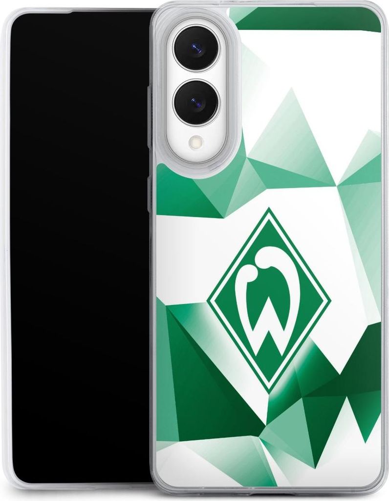 DeinDesign Slim Hülle für Samsung Galaxy S25 Edge Silikon Case Ultra Dünn Handyhülle Offizielles Lizenzprodukt SV Werder Bremen Tarnmuster