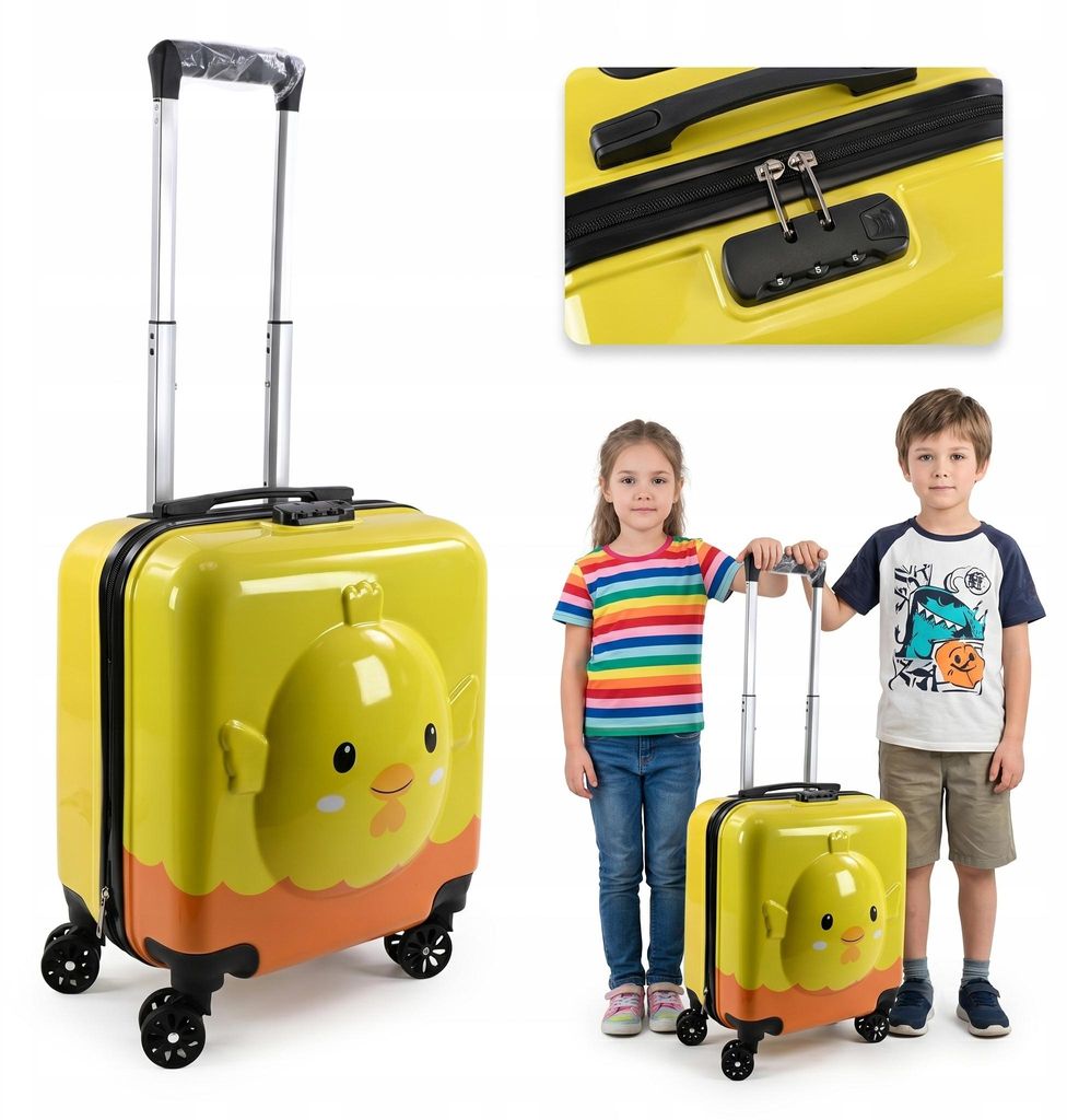 Kinderkoffer Handgepäck mit Reißverschluss & Zahlenschloss Produktbild 