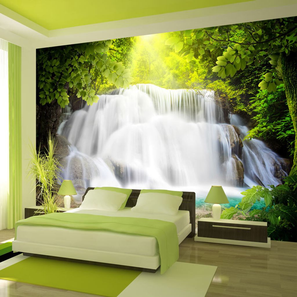 Basera Selbstklebende Fototapete Fluss- & Wasserfallmotiv 10110903-35, mit UV-Schutz, 294x210 cm