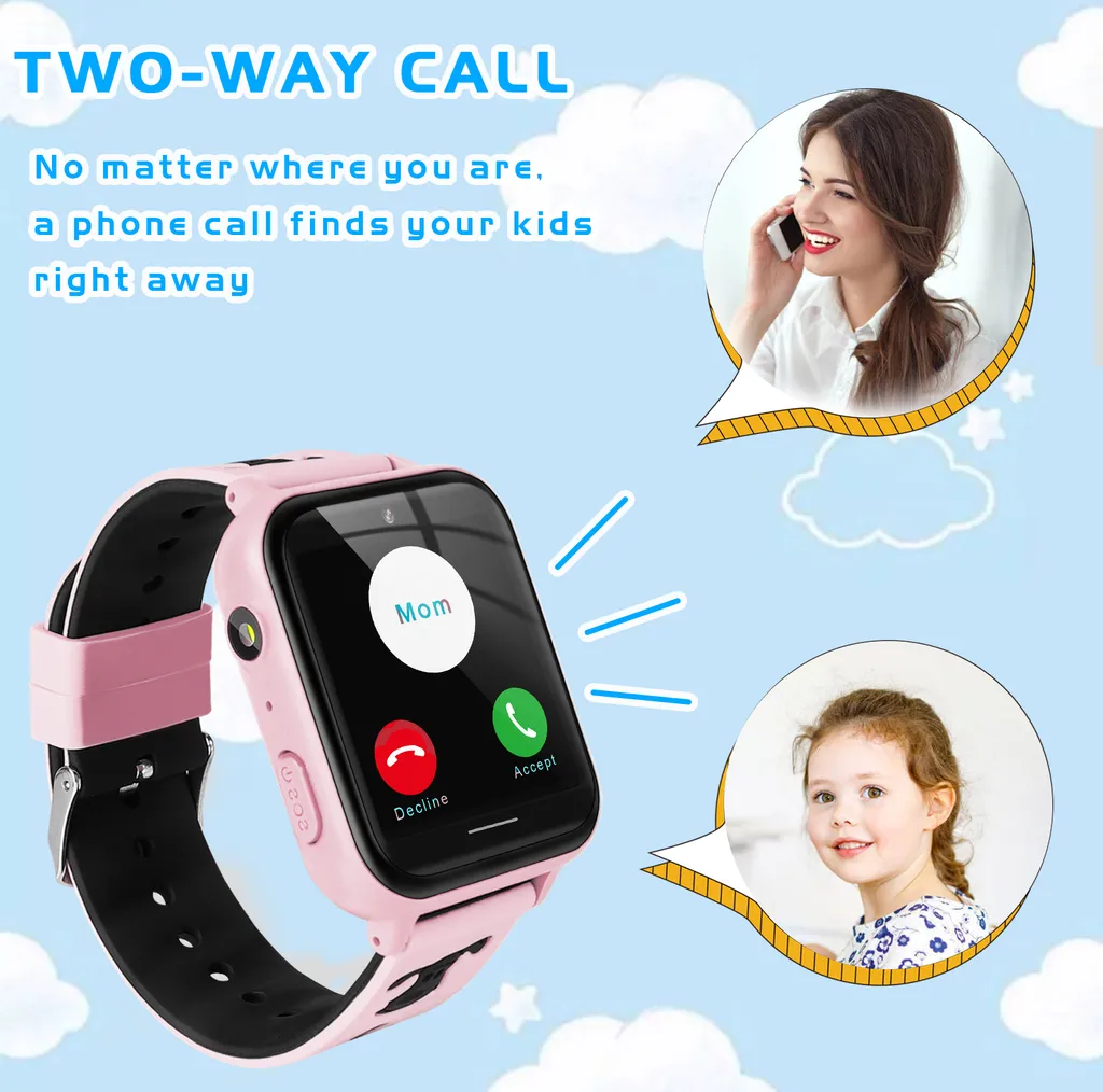 Montre Enfant Rose Interactive : Communication SOS et Divertissement