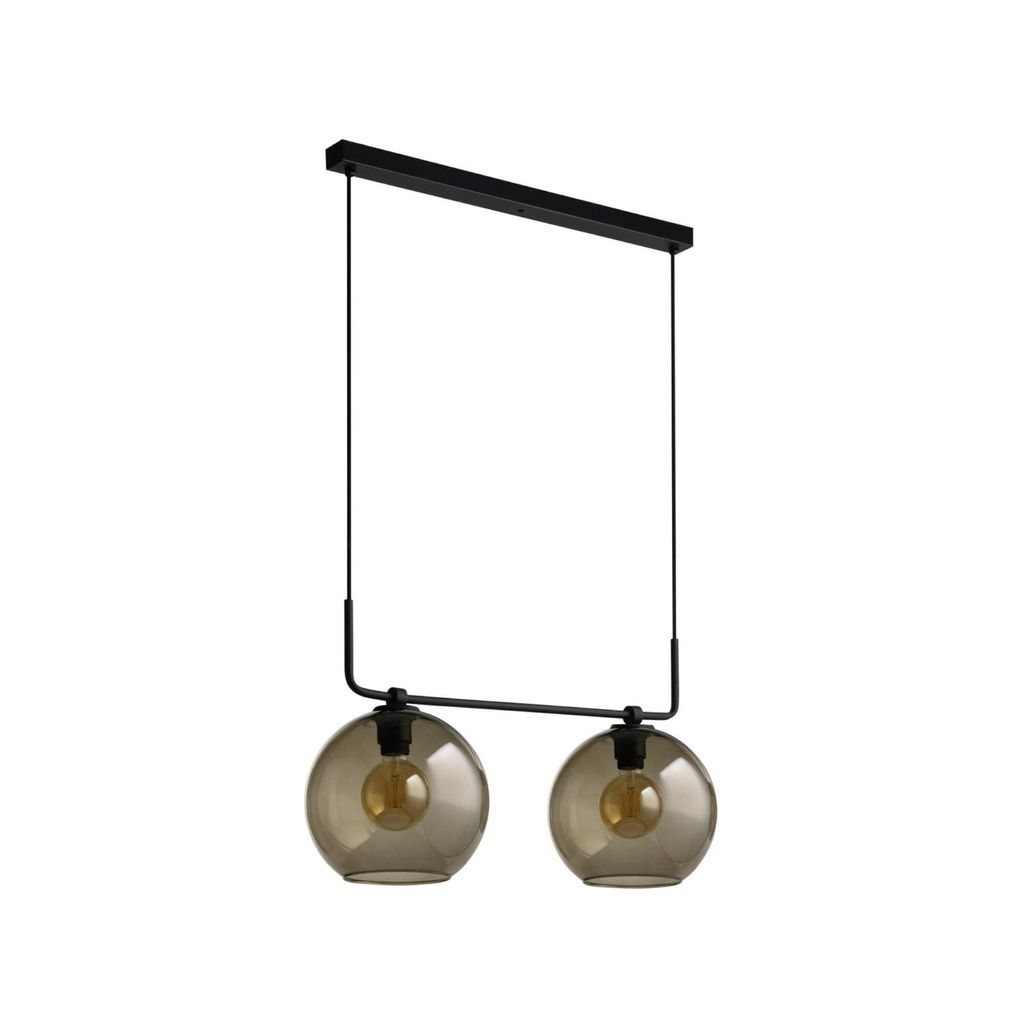 Żyrandol MONACO czarny 2xE27x60W szkło wym:120x65x25cm IP20 Zdjęcie produktu 