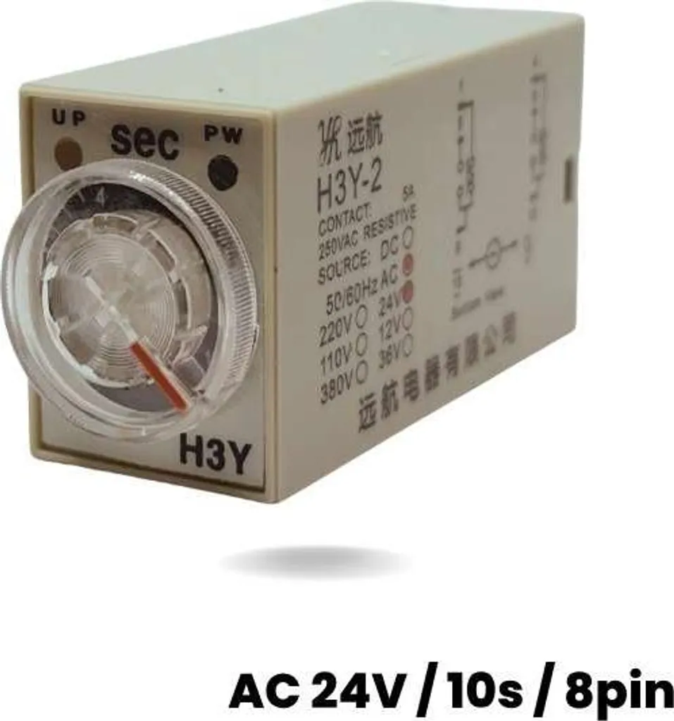 Relais temporisé 10s AC 24V robuste à 8 pôles pour levage sécurisé
