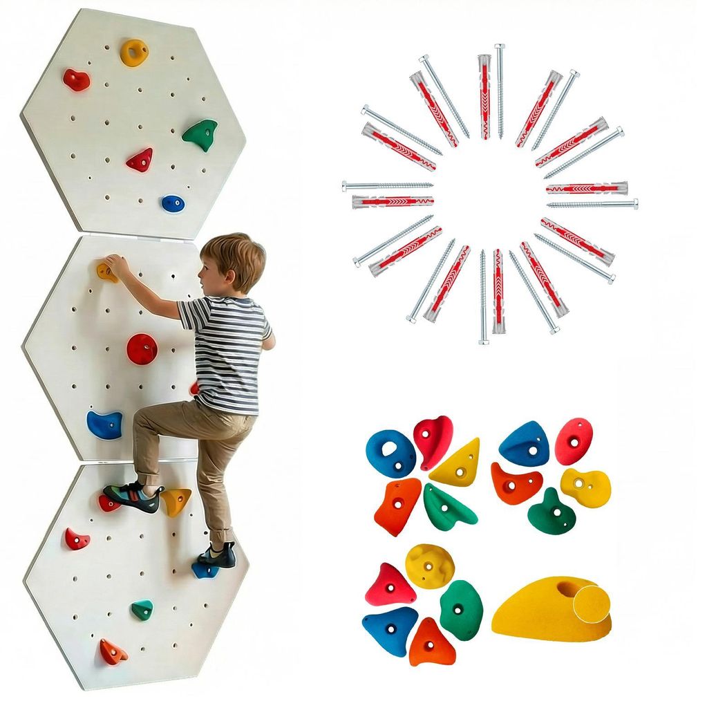 Create for you® - Kletterwand, 3x Panel 86x75 cm, 15 Bunten Produktbild 