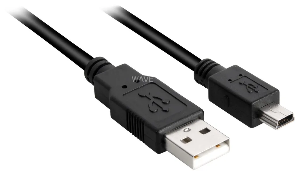 Câble USB pour Disque Dur Externe et Appareil Photo Mini-B Sharkoon 1m