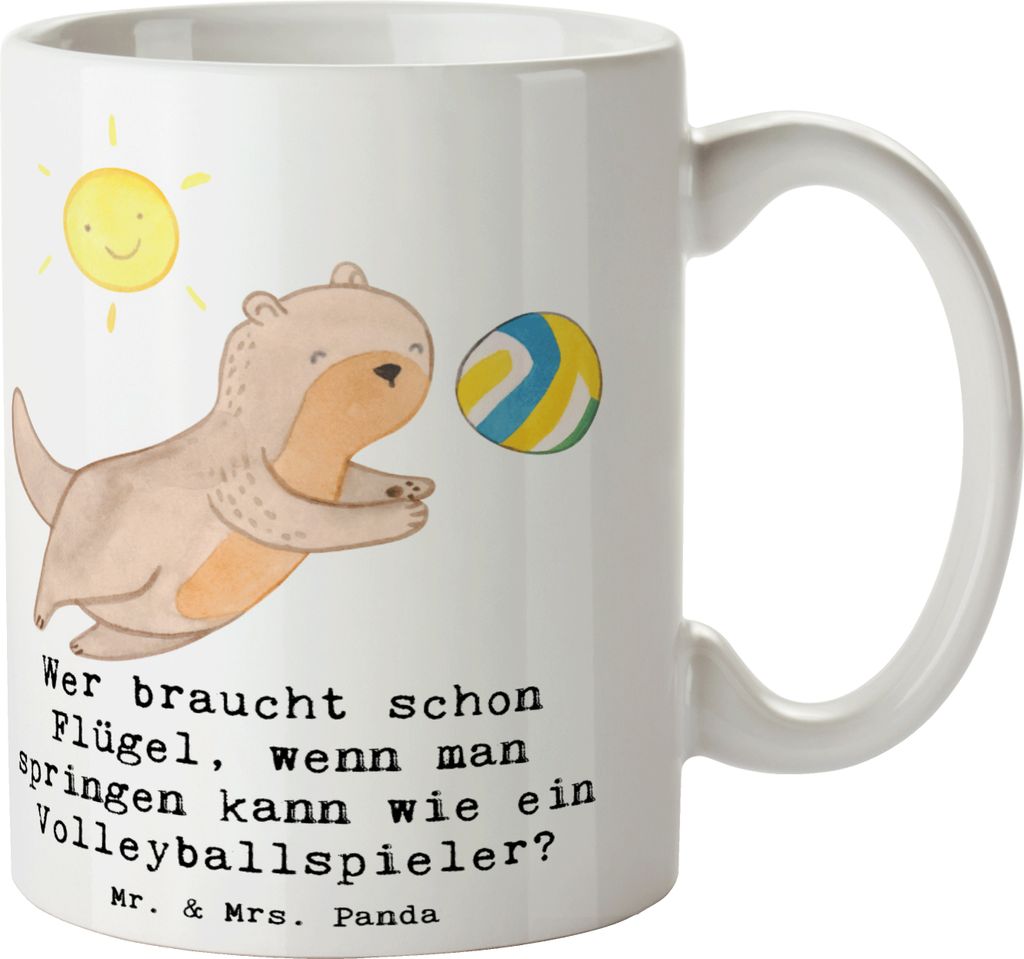 Mr. & Mrs. Panda Kaffeebecher Volleyball Sprung - Weiß - Produktbild 