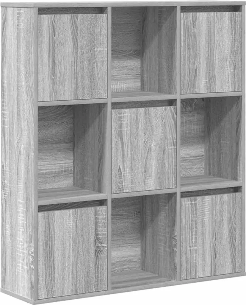 Libreria Moderna SYFAX™ Grigio Sonoma 89x24 cm | Arredo Design Multistrato