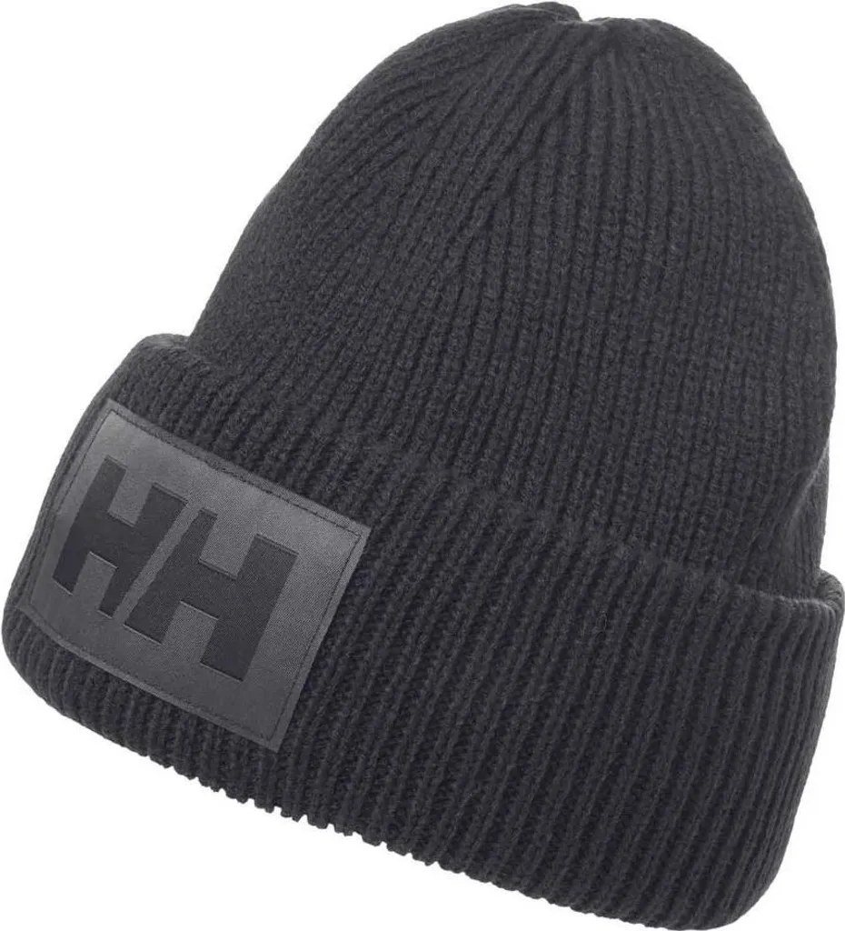 Bonnet d'hiver noir Helly Hansen Box unisexe en maille douce chaude