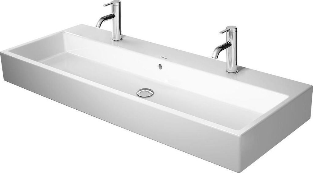 Duravit Waschtisch VERO AIR mit Überlauf, Hahnlochbank, geschliffen, 1200 x 470 mm ohne Hahnloch weiß