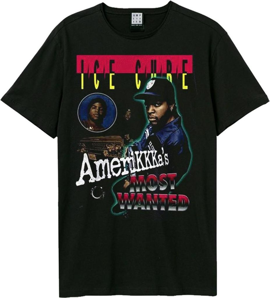 Amplified - "Amerikkka ́s Most Wanted" T-Shirt für Herren/Damen Uni GD4011 (3XL) (Schwarz)