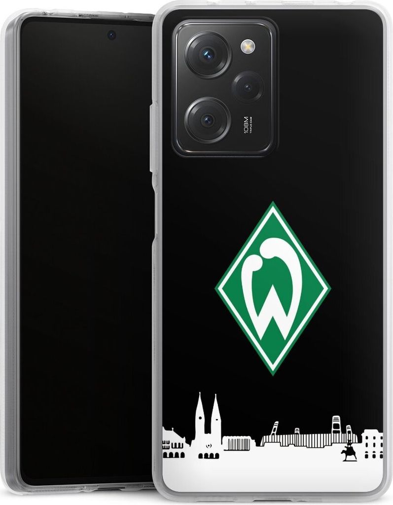 DeinDesign Handyhülle für Xiaomi Poco X5 Pro Silikon Hülle Case Smartphone Schutzhülle Offizielles Lizenzprodukt SV Werder Bremen Skyline