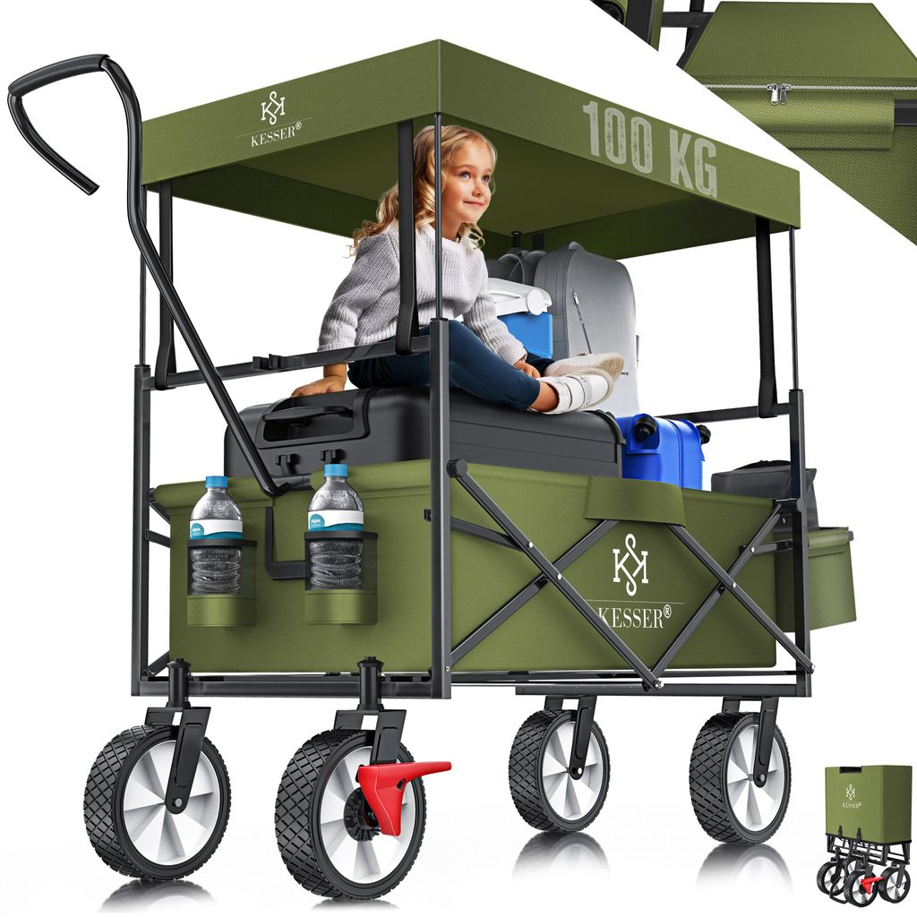 KESSER® Bollerwagen faltbar mit Dach Handwagen Produktbild 