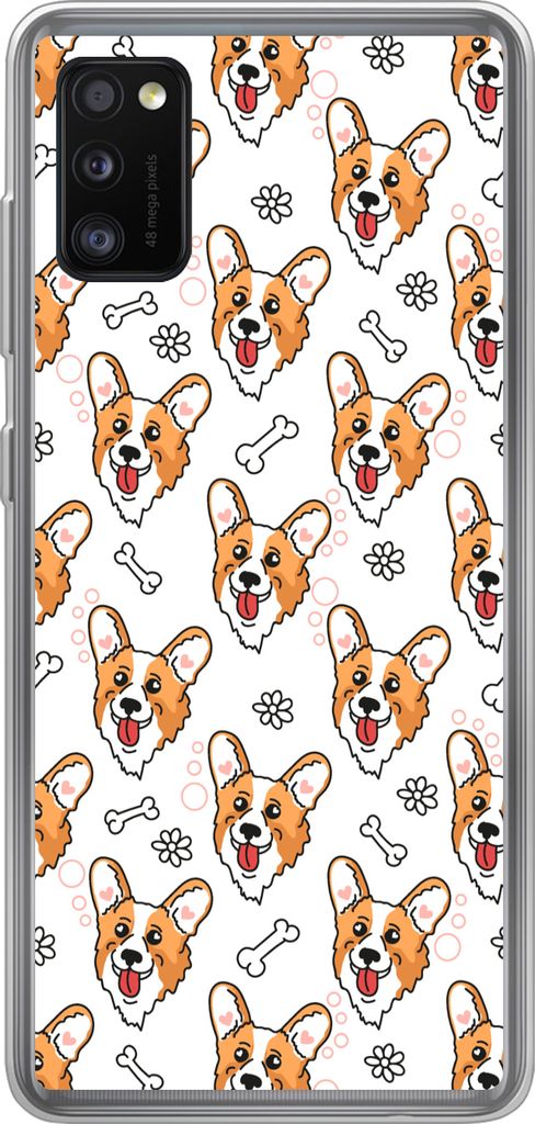 MuchoWow Handyhülle Schutzhülle Hülle für Telefoonhoesje Samsung Galaxy A41 Muster - Hund - Corgi - Jungen - Mädchen - Kinder - Kinder Silik...