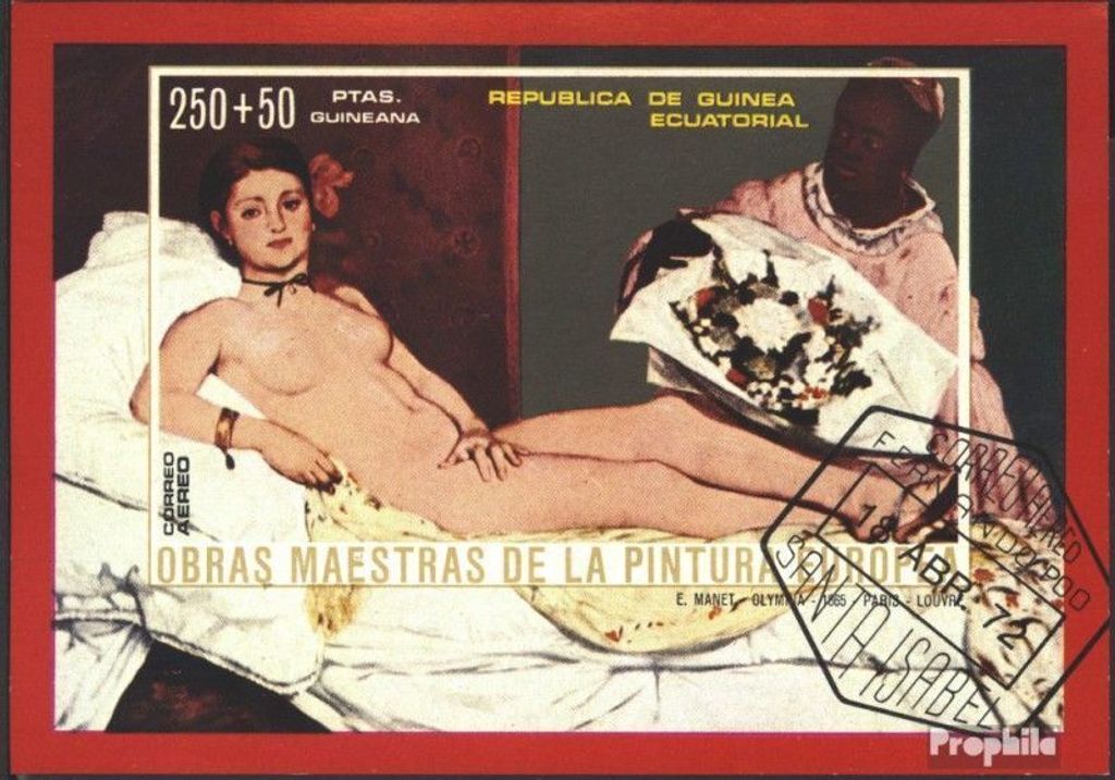 Briefmarken Äquatorialguinea 1973 Mi Block75 (kompl.Ausg.) gestempelt Aktgemälde europ. Maler