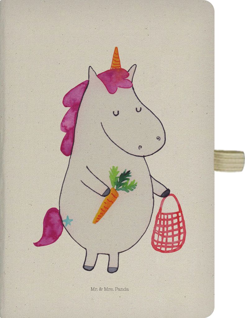 Mr. & Mrs. Panda Reisetagebuch Einhorn Gemüse - Transparent - Geschenk, Einhörner, Journal, Biomarkt, Unicorn, din a5 kladde, Tagebuch, notizbuch...