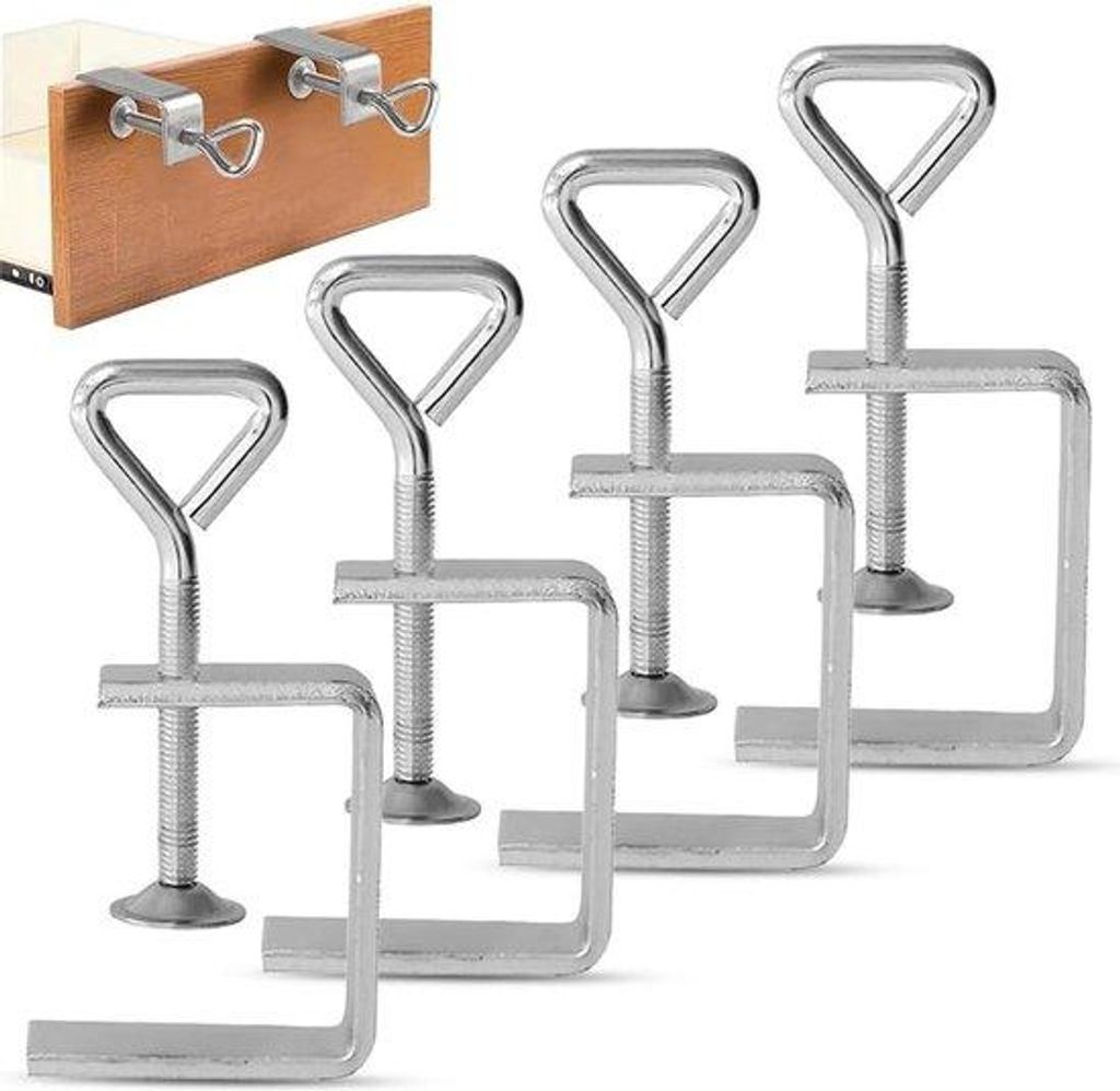 Stahl-Schraubenzieherklemm 50 mm - 4 Stück - Kleine Schraubenzieherklemm - Handklemm - Fixierklemm - Tischklemm - Set für Zimmermann - Größe 7-...