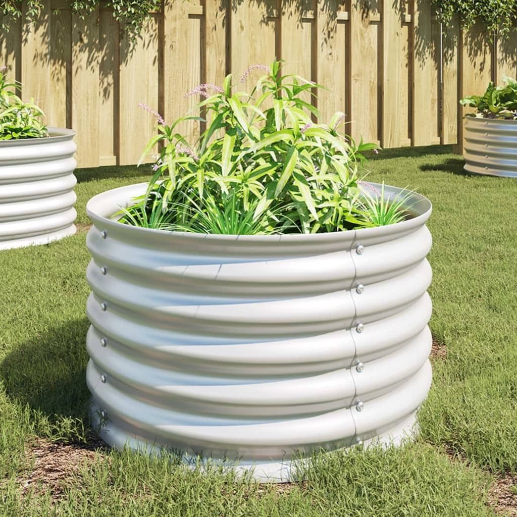 Möbel Garten-Hochbeet 80x80x44 cm Verzinkter Stahl Silbern - Beete 45520