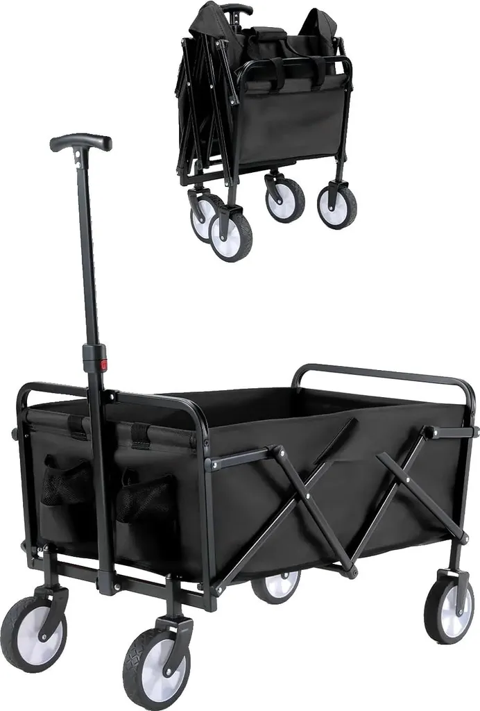 Chariot de transport à main pliable 70 litres pour jardinage et loisirs